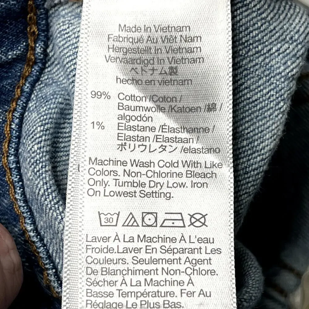Madewell Mid-Rise Perfect Vintage Ripped Knee Jeans Ainsdale Wash sz 24